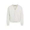 Ami Alexandre Mattiussi V-neck Cardigan With Ribbed Cuffs And Hem In White