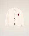 Ami Alexandre Mattiussi White Wool Ami De Coeur Cardigan White In Neutral