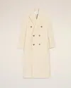 Ami Alexandre Mattiussi White Wool Double Breasted Long Coat White In Neutral