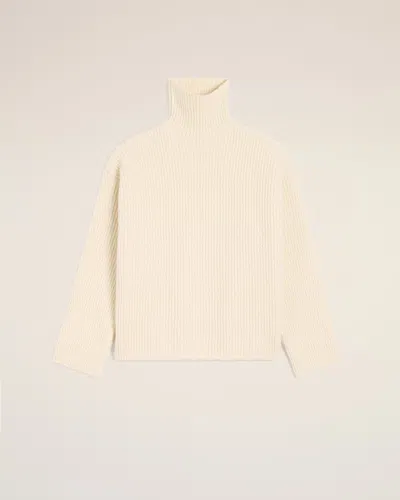Ami Alexandre Mattiussi White Wool Funnel Neck Sweater White