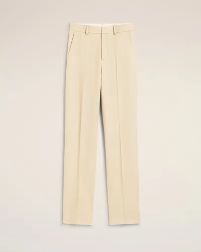 Ami Alexandre Mattiussi White Wool Large Fit Trousers White In Neutral