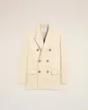 Ami Alexandre Mattiussi White Wool Loose Double Breasted Jacket White In White