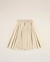 Ami Alexandre Mattiussi Ami Flowing Poppy Cream Wool Pleated Skirt In Brown