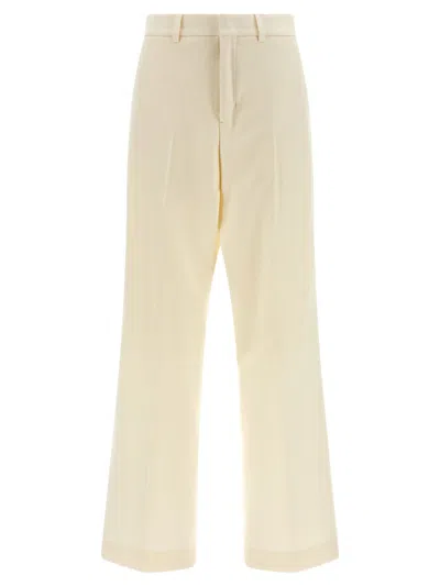 AMI ALEXANDRE MATTIUSSI WHITE WOOL PANTS