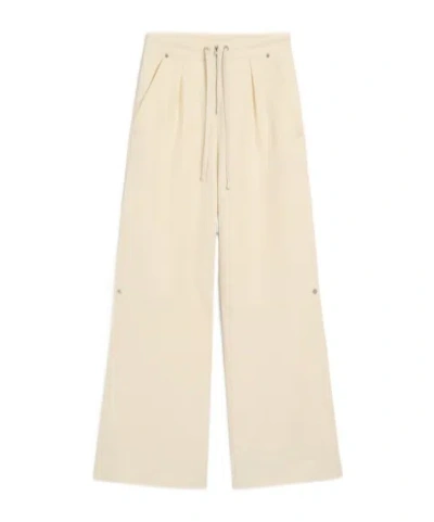 AMI ALEXANDRE MATTIUSSI WHITE WOOL ZIPPED TROUSERS
