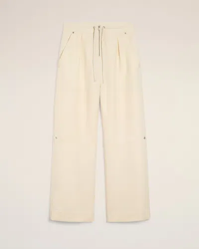 Ami Alexandre Mattiussi White Wool Zipped Trousers White In Neutral