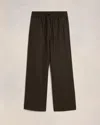 Ami Alexandre Mattiussi Drawstring-elasticated Wool Trousers In Dark Coffee