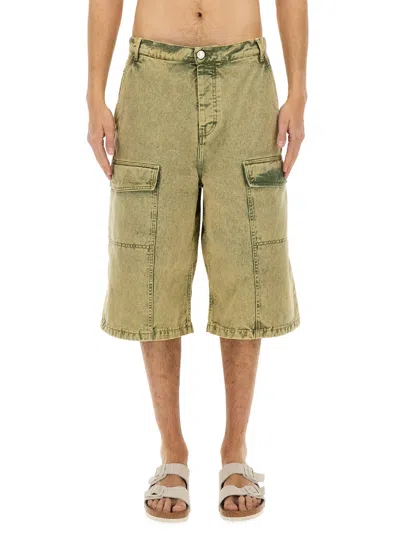 Ami Alexandre Mattiussi Wide Fit Cargo Shorts In Beige