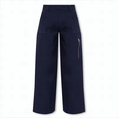 Ami Alexandre Mattiussi Wide-leg Cargo Pants In Virgin Wool In Blue