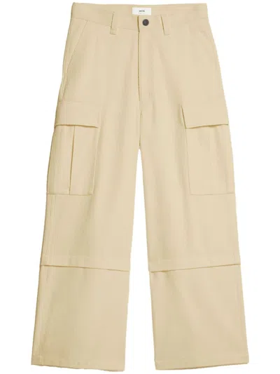 Ami Alexandre Mattiussi Wide-leg Cargo Trousers In Neutrals