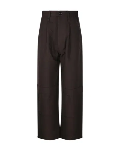 Ami Alexandre Mattiussi Wide-leg Cargo Trousers With Button Closure