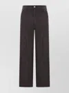 Ami Alexandre Mattiussi Wide Leg Corduroy Trousers Featuring Pockets In Black