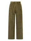 Ami Alexandre Mattiussi Ami Paris Ami Paris Green Wide-leg Corduroy Trousers In Green