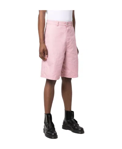 Ami Alexandre Mattiussi Wide-leg Cotton Shorts In Pink