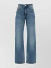Ami Alexandre Mattiussi Wide Leg Denim Trousers With Faded Effect
