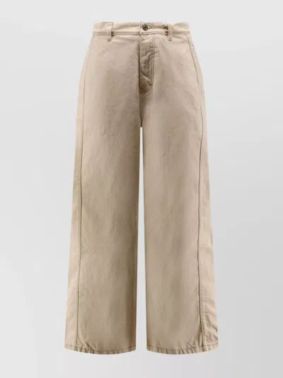 Ami Alexandre Mattiussi Wide-leg Denim Trousers With Patch Pockets In Gray