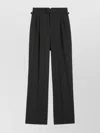 Ami Alexandre Mattiussi Wide-leg High-rise Trousers With Front Pleats In Black