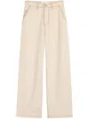 Ami Alexandre Mattiussi Beige Cotton Wide Fit Jeans White In White