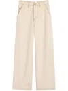 Ami Alexandre Mattiussi Beige Cotton Wide Fit Jeans White In White