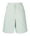 Ami Alexandre Mattiussi Wide-leg Loop-strap Bermuda Shorts In White