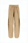 Ami Alexandre Mattiussi Wide-leg Suede Pants With High Waist In Brown