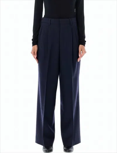Ami Alexandre Mattiussi Wide-leg Tailored Pants With High Waist In Blue
