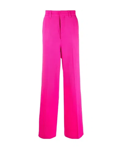 Ami Alexandre Mattiussi Wide-leg Tailored Trousers In Pink