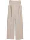 Ami Alexandre Mattiussi Wide-leg Tailored Wool Trousers In Neutrals