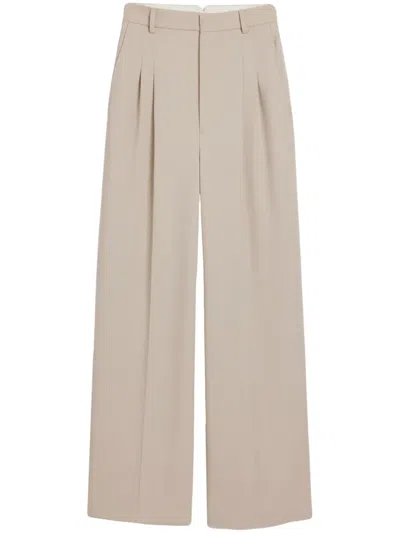 Ami Alexandre Mattiussi Wide-leg Tailored Wool Trousers In Neutrals