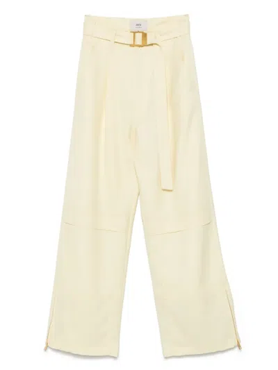 Ami Alexandre Mattiussi Wide-leg Trousers In Neutral