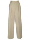 Ami Alexandre Mattiussi Ami Wide Leg Pleated Pants In Beige