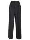 Ami Alexandre Mattiussi Wide Legged Pinstripe Trousers With In Black