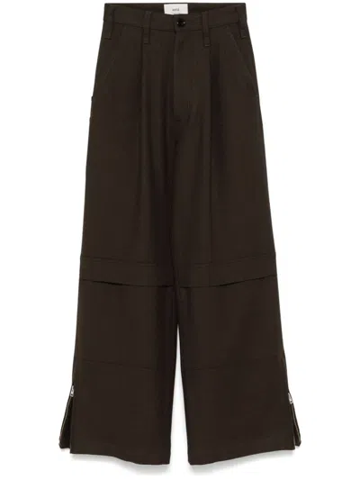 Ami Alexandre Mattiussi Brown Cargo Trousers In Black