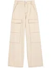 Ami Alexandre Mattiussi Beige Cotton Cargo Wide Fit Jeans White In Neutrals