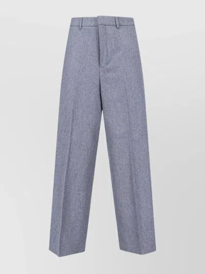 AMI ALEXANDRE MATTIUSSI WIDE LEG TROUSERS WITH POCKETS AND LOOPS