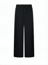Ami Alexandre Mattiussi Wide-leg Wool Pants With Elastic Waistband In Black