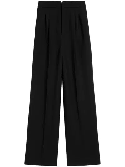 Ami Alexandre Mattiussi Black New Wool High Waist Wide Trousers Black