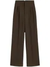 Ami Alexandre Mattiussi High Waist Wool Wide Pants In Brown