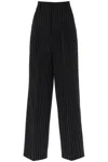 Ami Alexandre Mattiussi Wide Legged Pinstripe Trousers With In Black