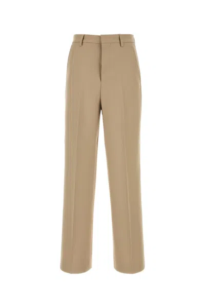 AMI ALEXANDRE MATTIUSSI PANTALONE IN LANA CAPPUCCINO UOMO