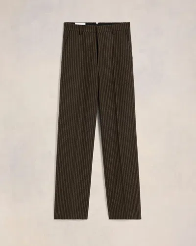 Ami Alexandre Mattiussi Wide Trousers Brown In Dark Coffe/ Sable