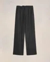 Ami Alexandre Mattiussi Pinstripe Wool Straight Pants In Dark Grey/  Off White