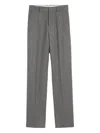Ami Alexandre Mattiussi Tailored Wool Trousers Featuring Pleated Front In Gray