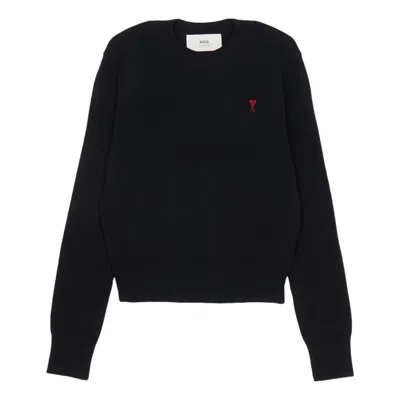 Ami Alexandre Mattiussi Crew Neck Long Sleeve Sweatshirt In Black