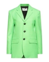 Ami Alexandre Mattiussi Woman Blazer Lime Green Size 14 Virgin Wool, Acrylic In Green