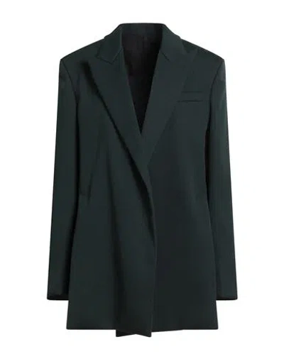 Ami Alexandre Mattiussi Woman Blazer Dark Green Size 6 Virgin Wool