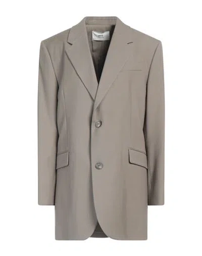 Ami Alexandre Mattiussi Woman Blazer Khaki Size 10 Virgin Wool In Beige