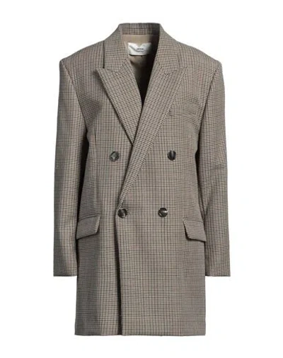 AMI ALEXANDRE MATTIUSSI AMI ALEXANDRE MATTIUSSI WOMAN BLAZER KHAKI SIZE 4 VIRGIN WOOL