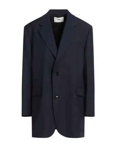 Ami Alexandre Mattiussi Woman Blazer Midnight Blue Size 6 Virgin Wool In Blue