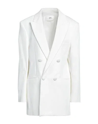 Ami Alexandre Mattiussi Woman Blazer White Size 12 Cotton